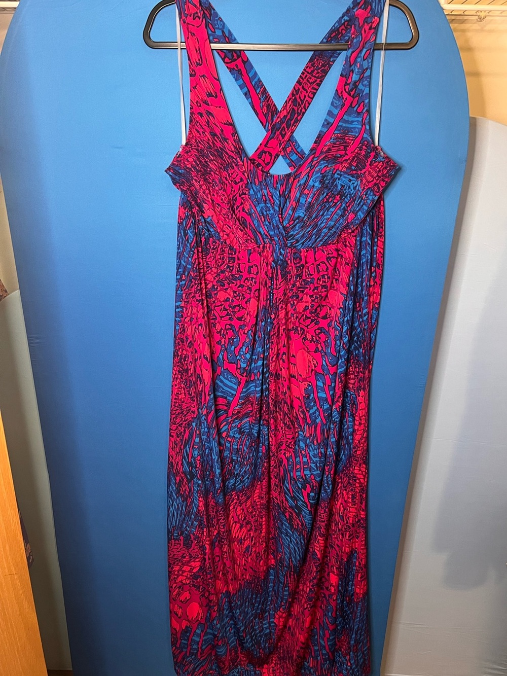 Liz Lange | Pink & Blue Patterned Maxi Dress | Size XXL Maternity